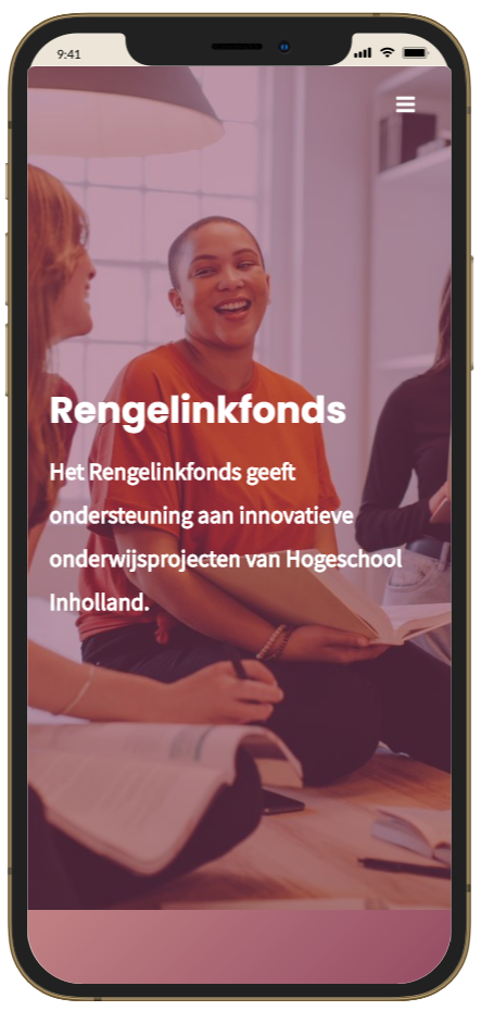 Iphone met rengelinkfonds.nl website